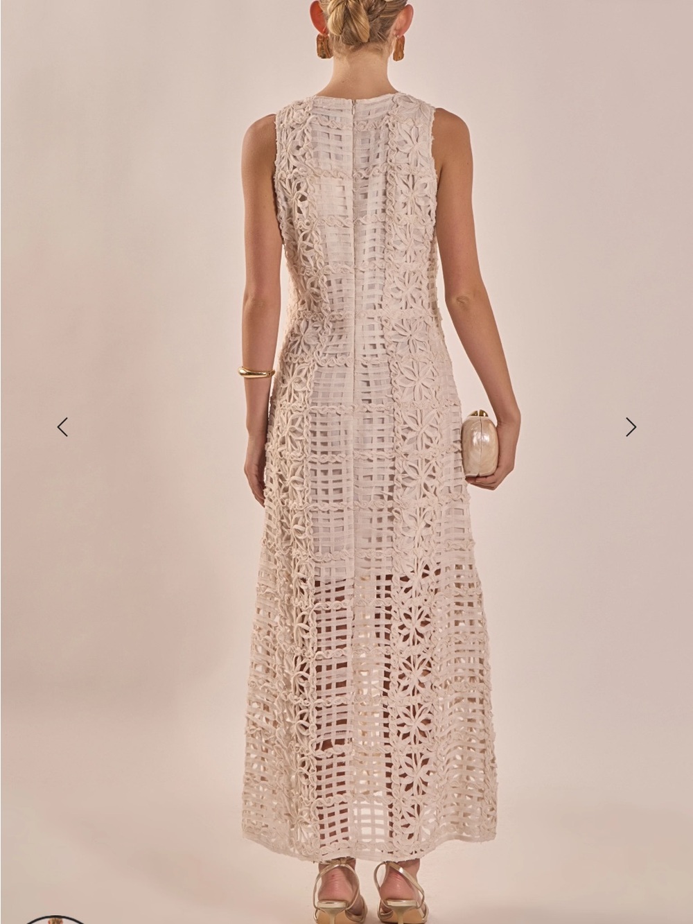 Endless Rose Crochet Midi Dress in Cream - Picture 6 of 7